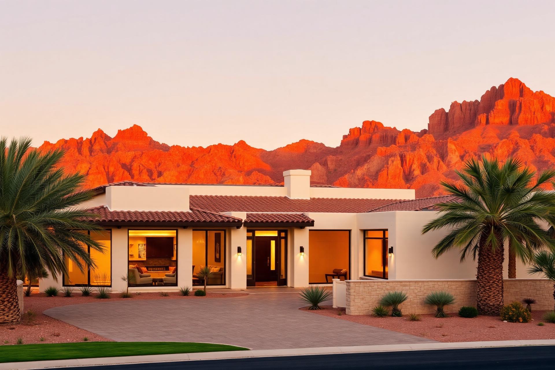 Las Vegas desert luxury architecture at dusk